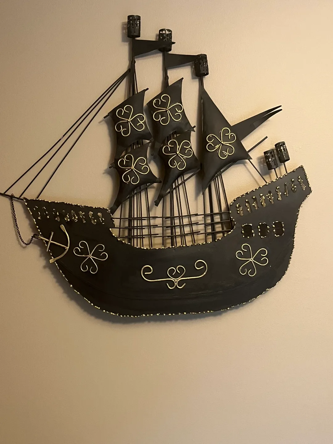 Vintage Wrought Iron Sailboat Wall Decor image indicator(6)