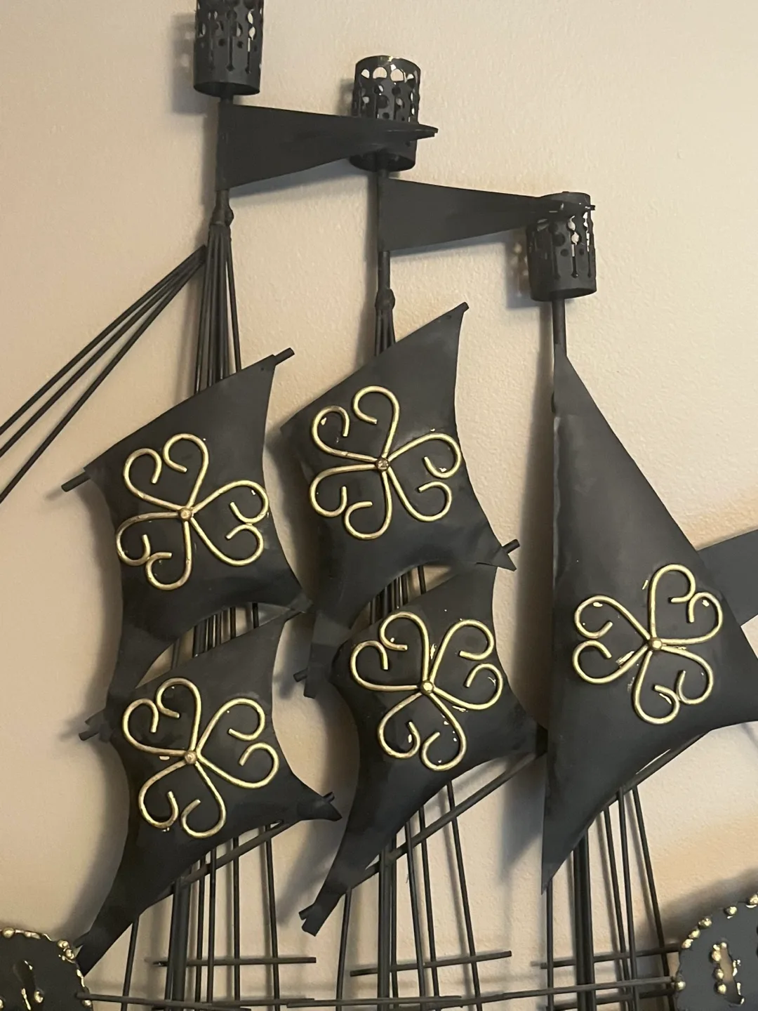 Vintage Wrought Iron Sailboat Wall Decor image indicator(4)