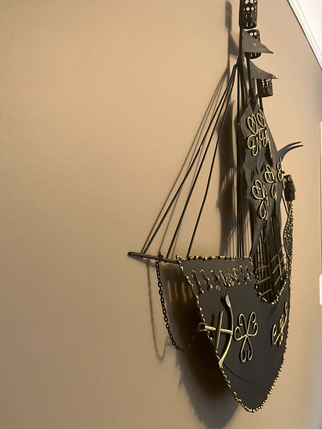 Vintage Wrought Iron Sailboat Wall Decor image indicator(5)