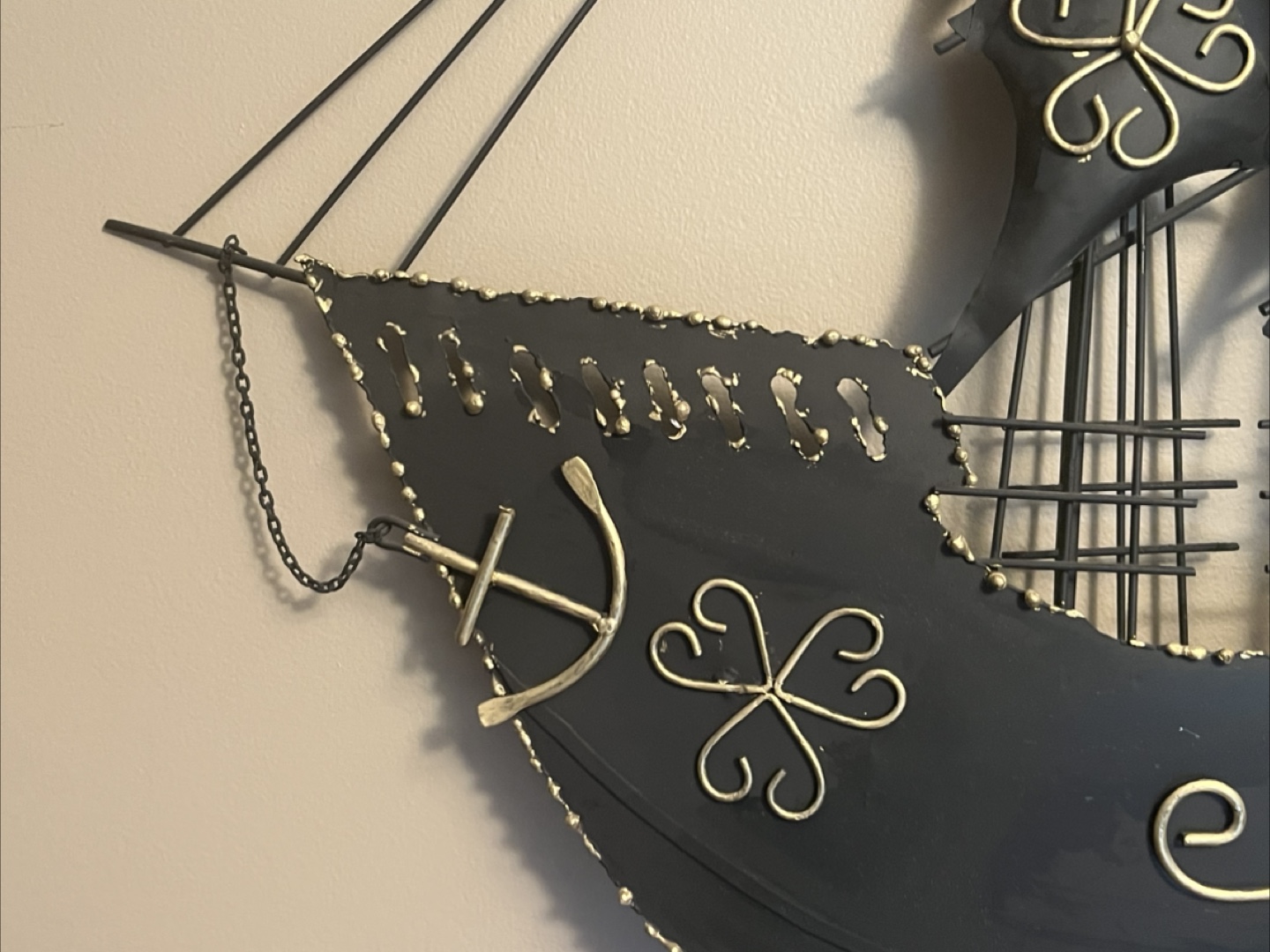 Vintage Wrought Iron Sailboat Wall Decor - photo 3