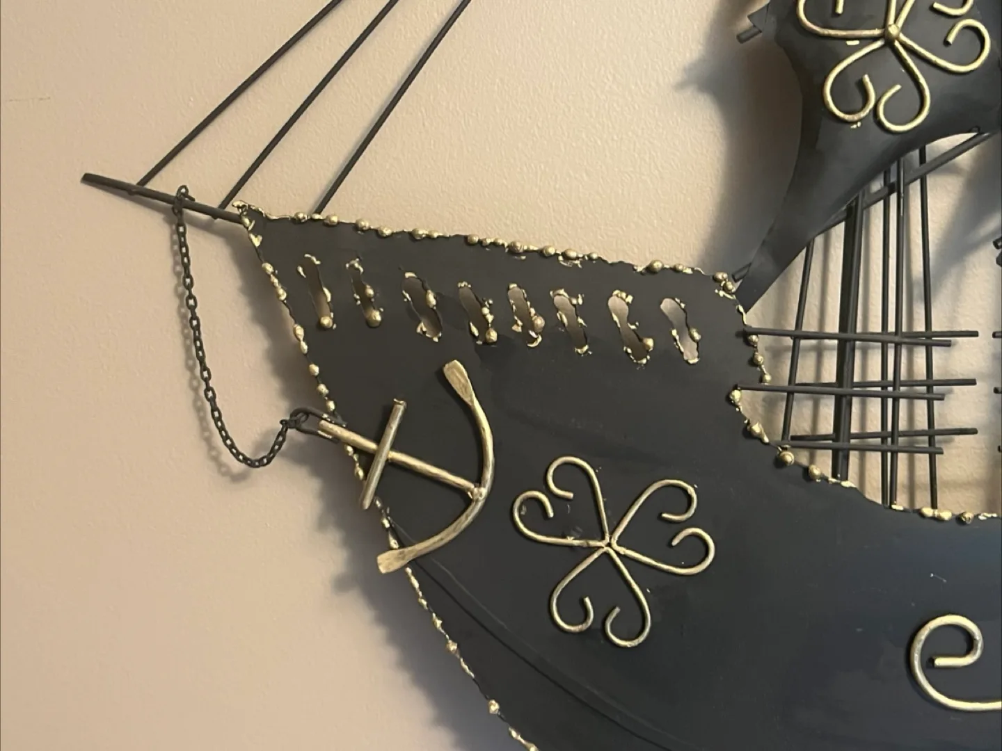 Vintage Wrought Iron Sailboat Wall Decor image indicator(3)