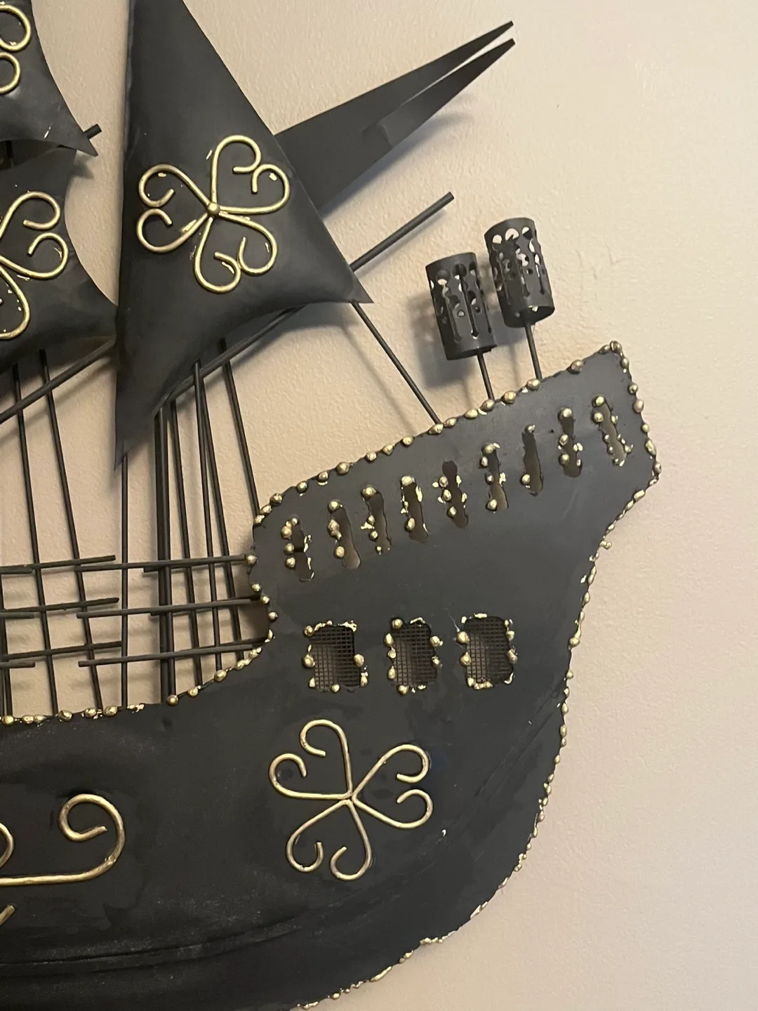 Vintage Wrought Iron Sailboat Wall Decor image indicator(7)