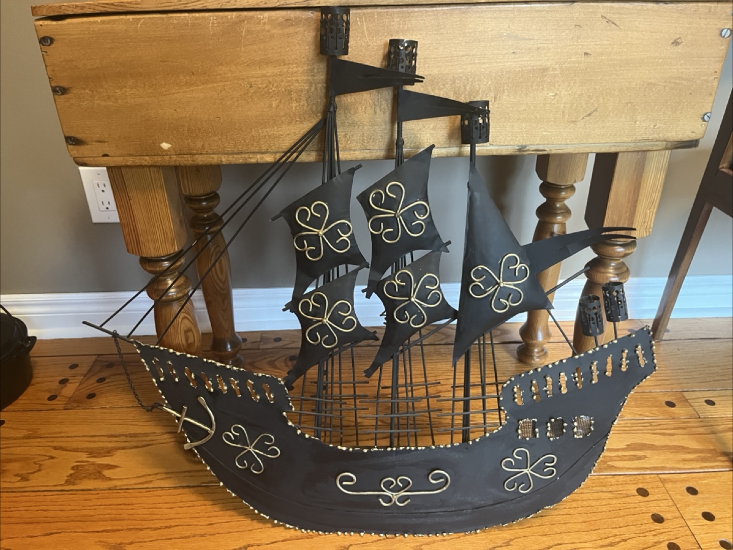 Vintage Wrought Iron Sailboat Wall Decor