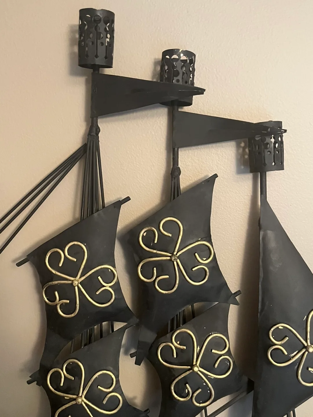 Vintage Wrought Iron Sailboat Wall Decor image indicator(9)