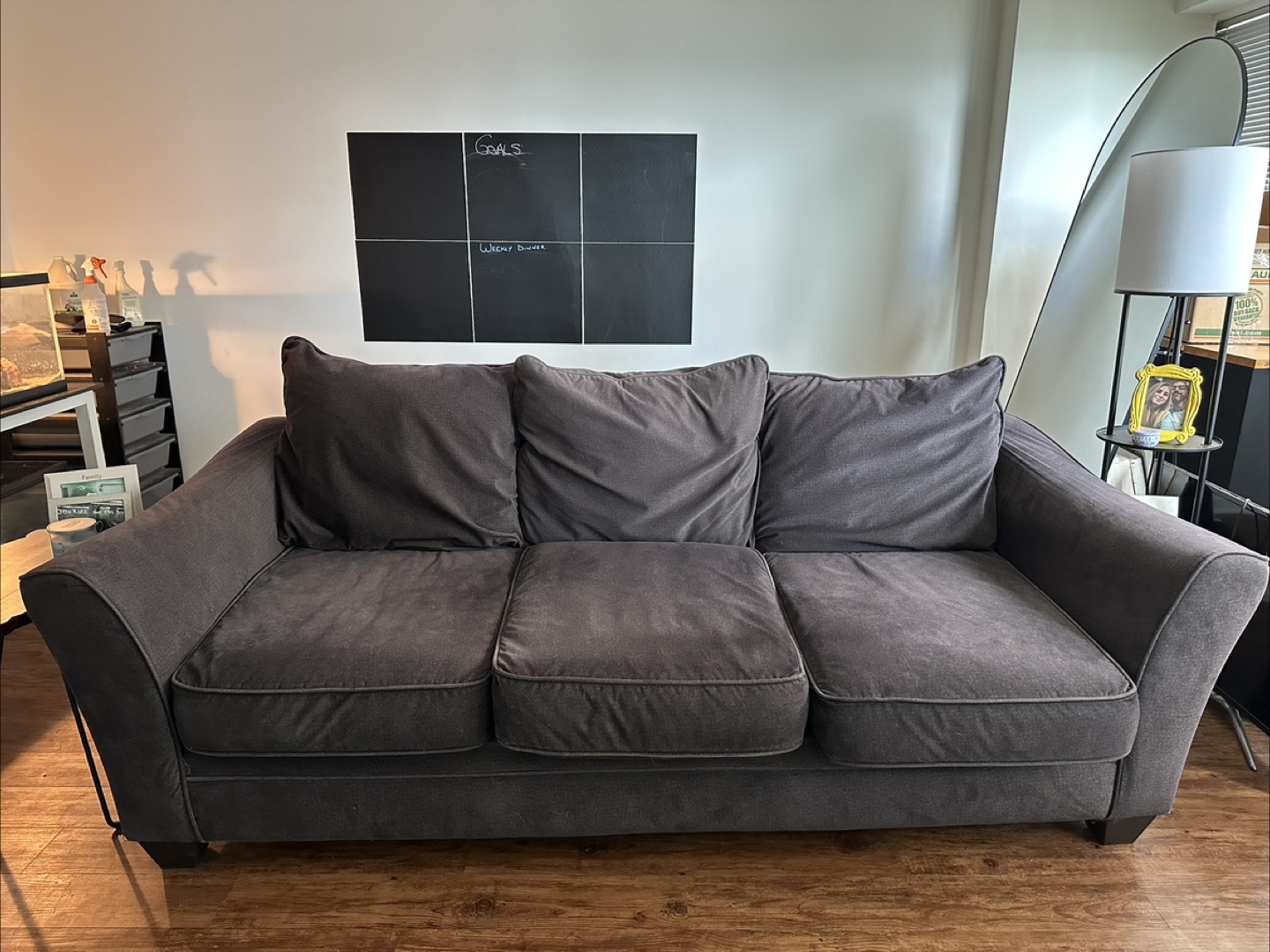 Dark Gray Three-Cushion Sofa - photo 2