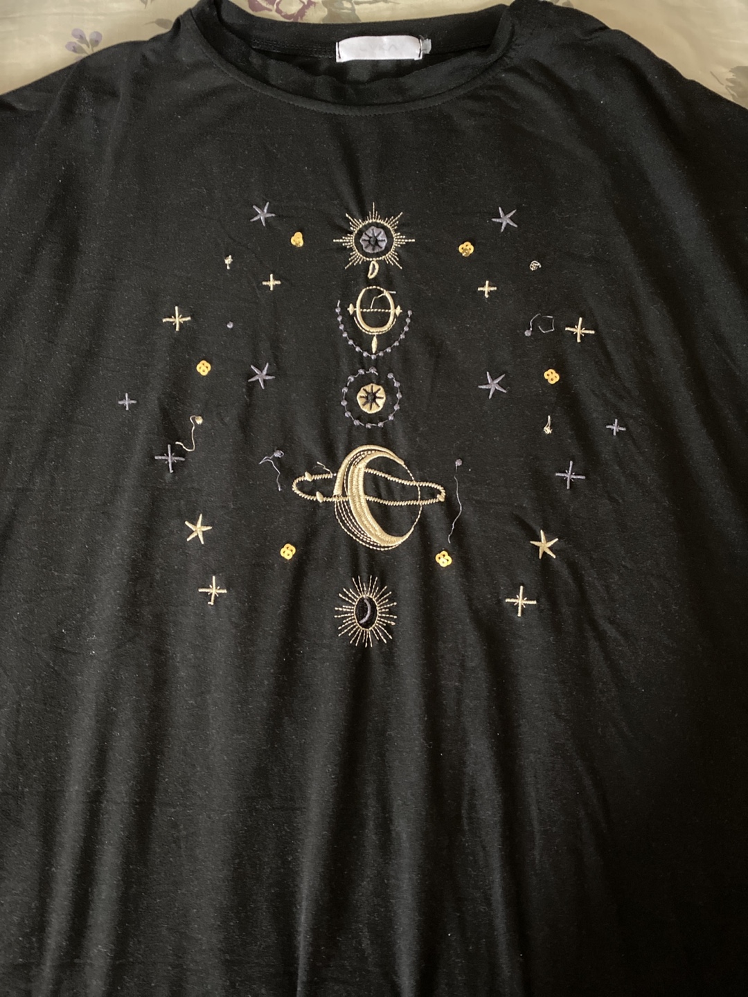 Black Celestial Embroidered T-Shirt 🥕