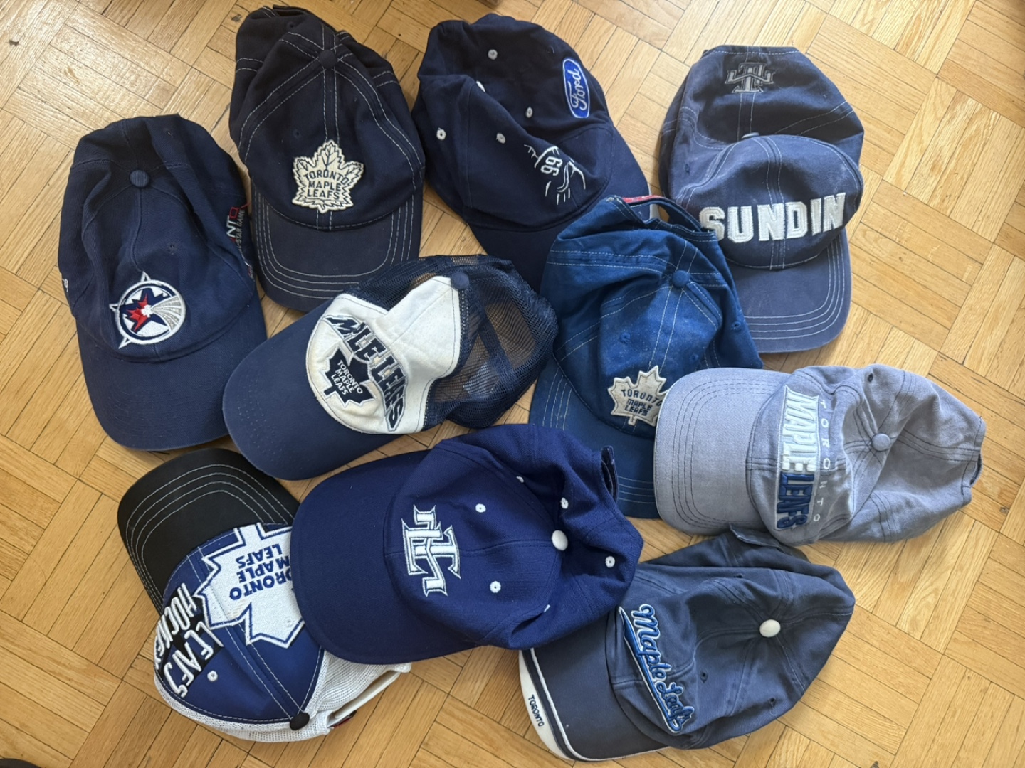 Lot of 10 Toronto Maple Leafs & NHL Caps