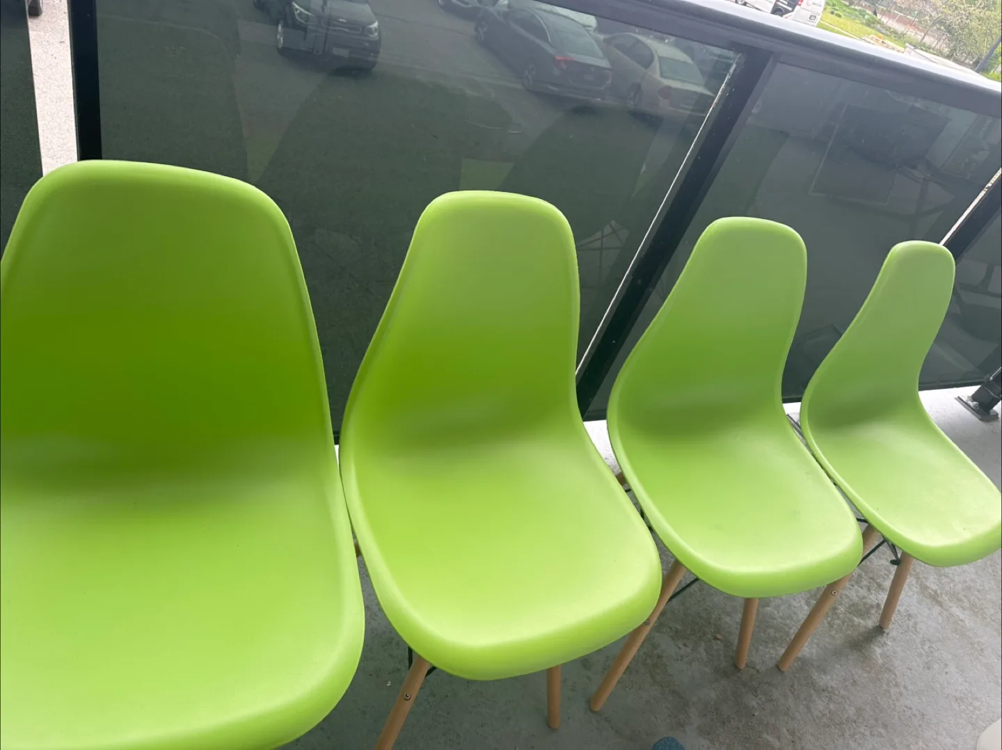 Set of Four Apple Green Chairs thumbnail