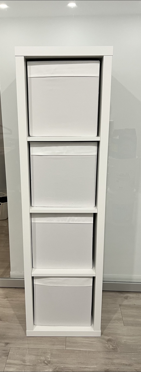 IKEA Kallax Shelf Unit with Four Fabric Boxes