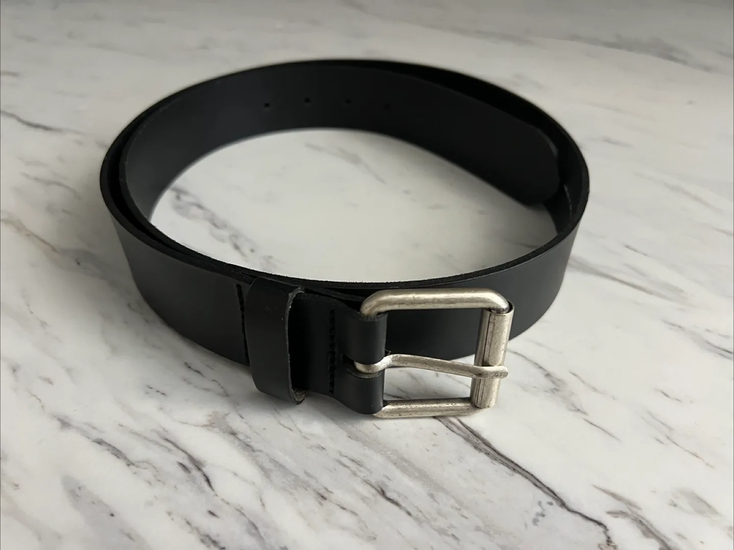 (Men’s) Black Genuine Leather Belt thumbnail