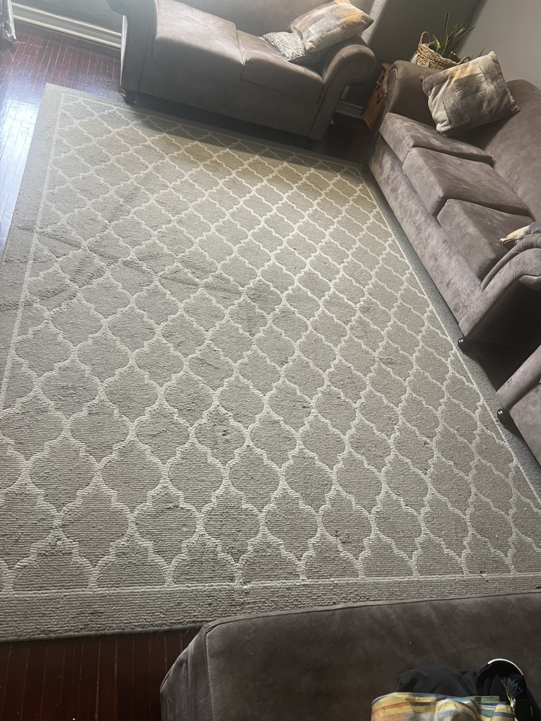Large Grey and White Area Rug - photo 2