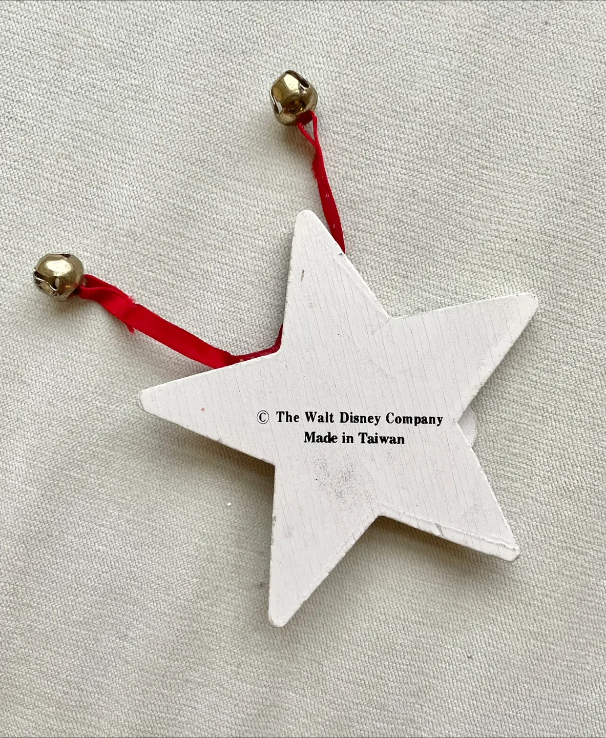 DISNEY MICKEY MOUSE VINTAGE WOODEN STAR ORNAMENT WITH BELLS image indicator(2)