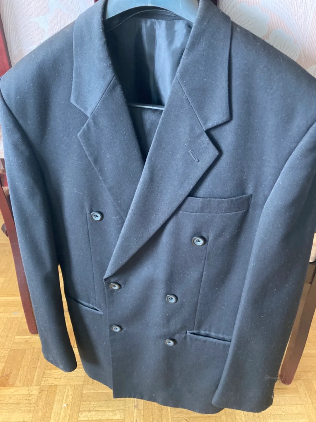 Men's Protocol Black Double Breasted Suit Size 38 image indicator(6)