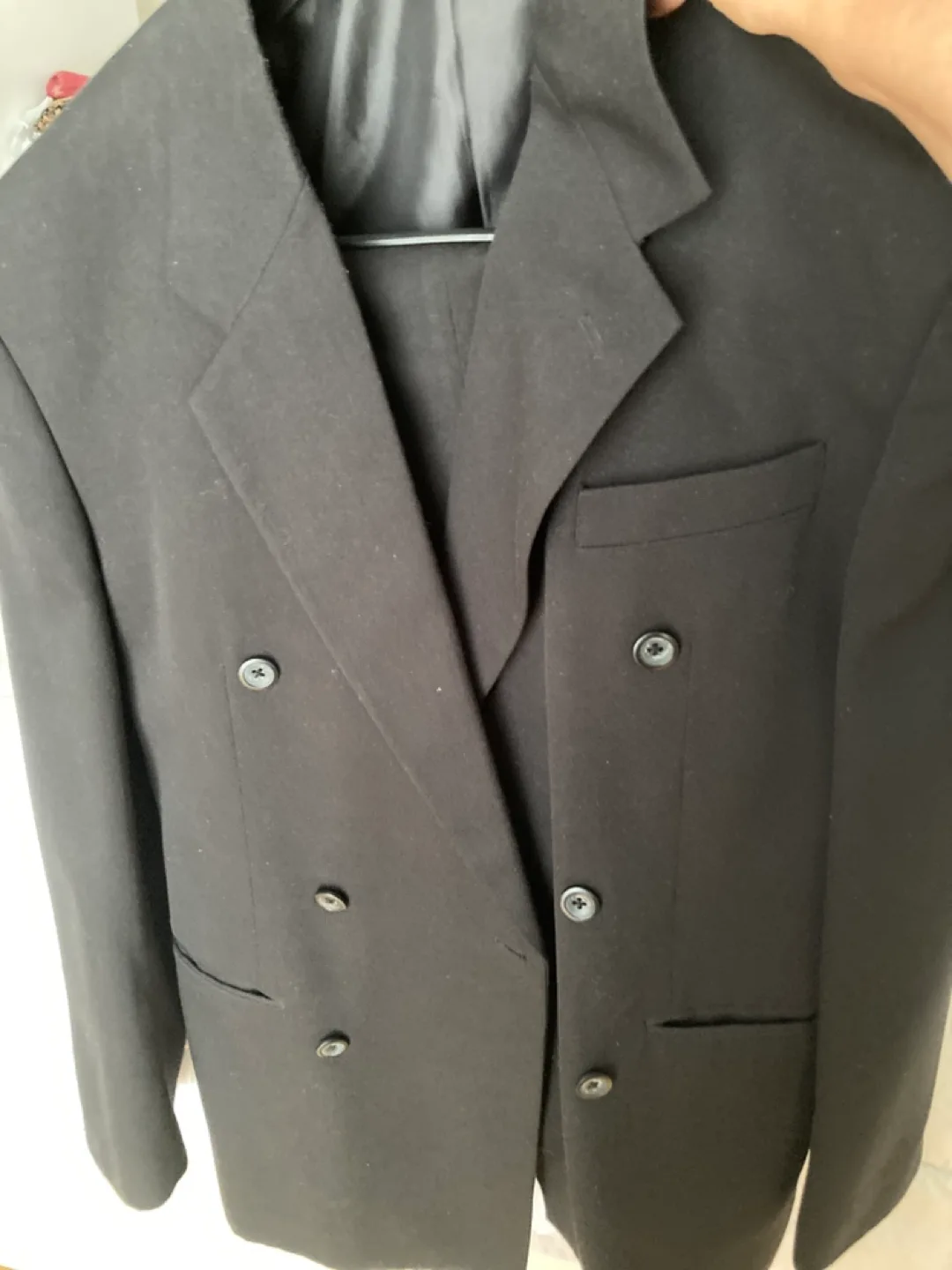 Men's Protocol Black Double Breasted Suit Size 38 image indicator(5)