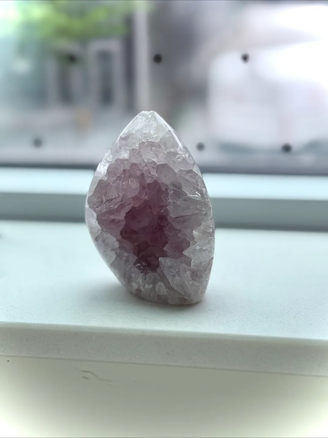 Rare Pink Amethyst Geode Polished Egg thumbnail