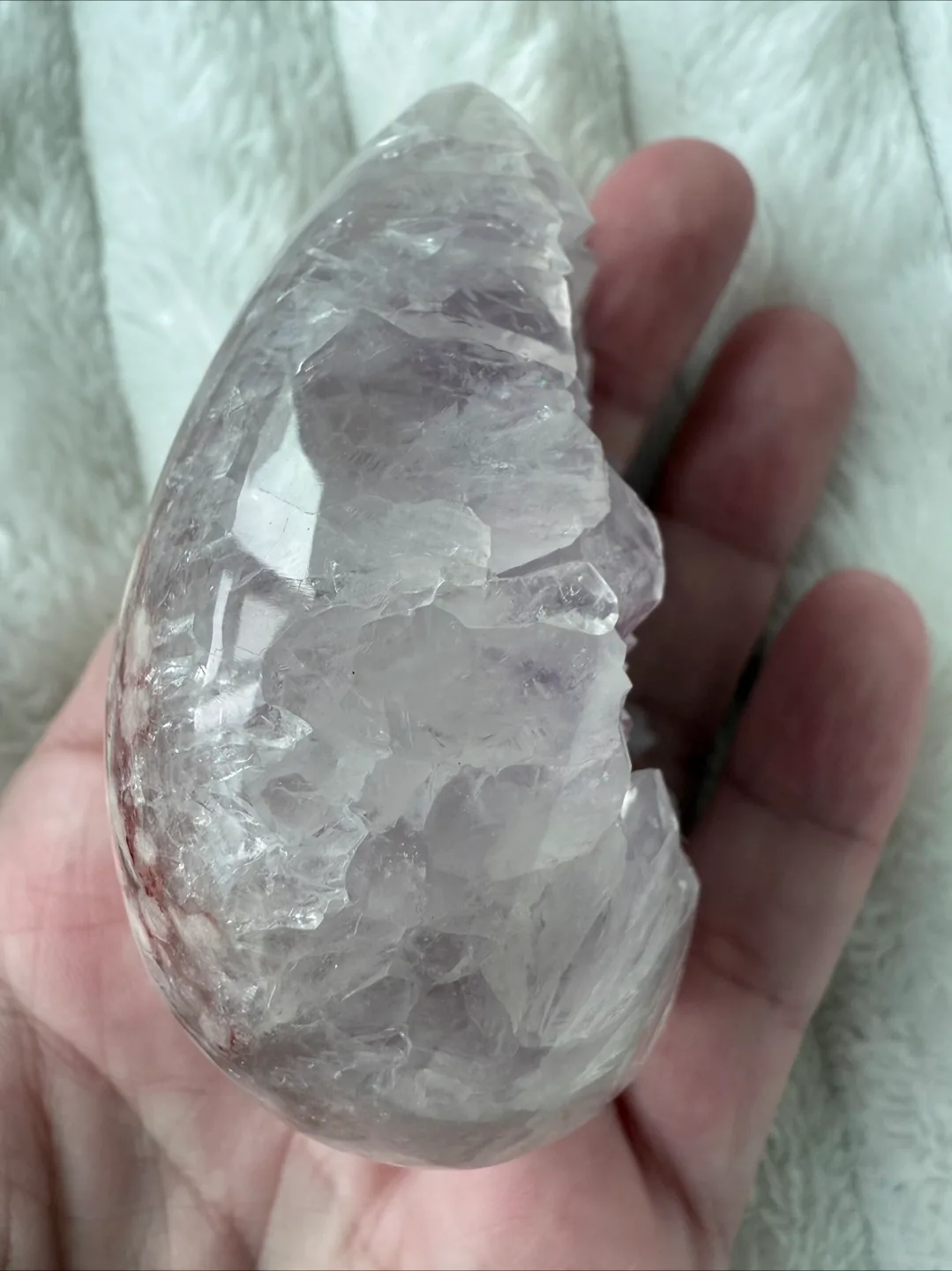 Rare Pink Amethyst Geode Polished Egg image indicator(3)