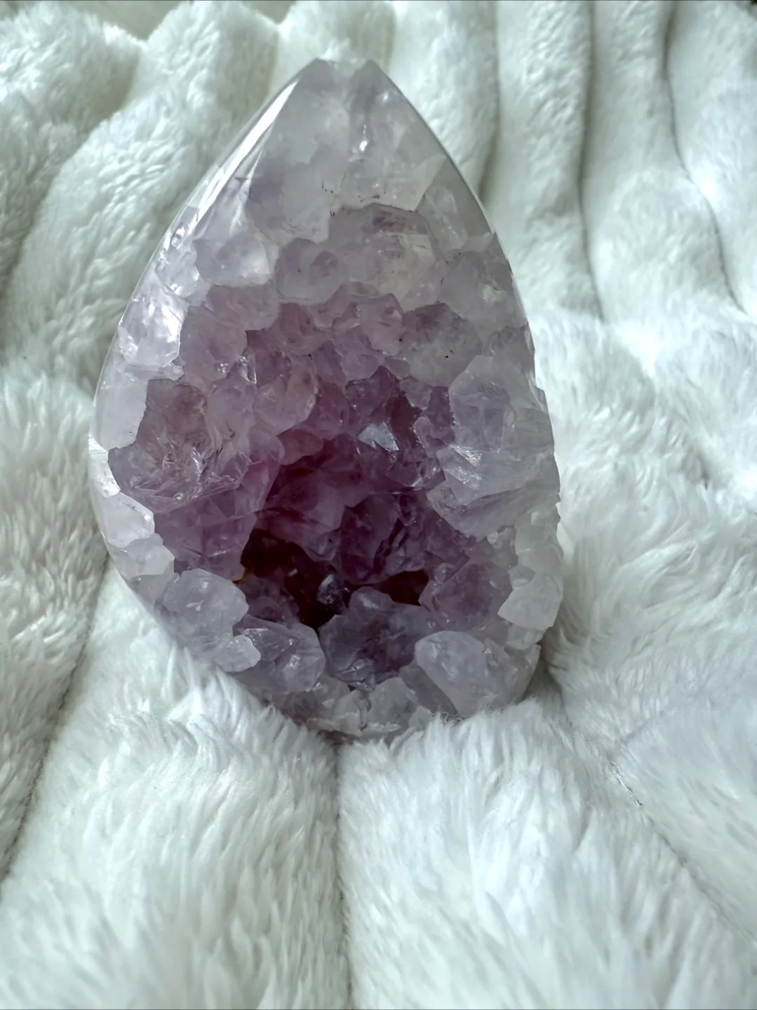 Rare Pink Amethyst Geode Polished Egg image indicator(6)