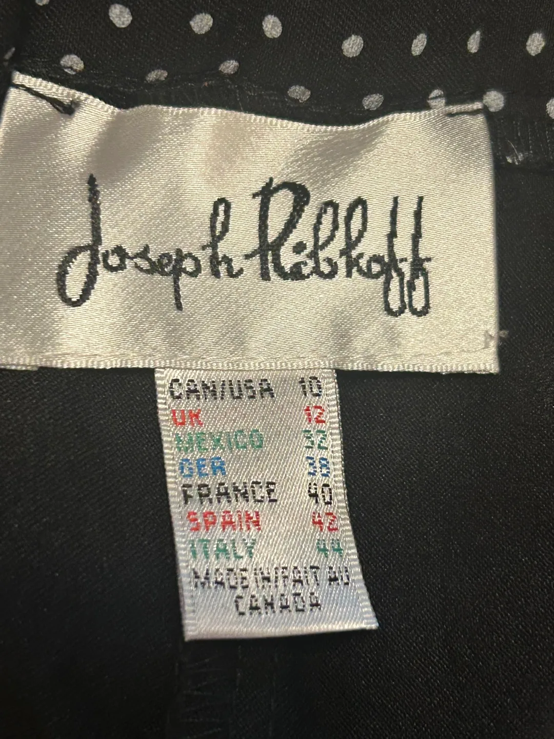 Joseph Ribkoff Black and White Polka Dot Pants Size 10 image indicator(3)