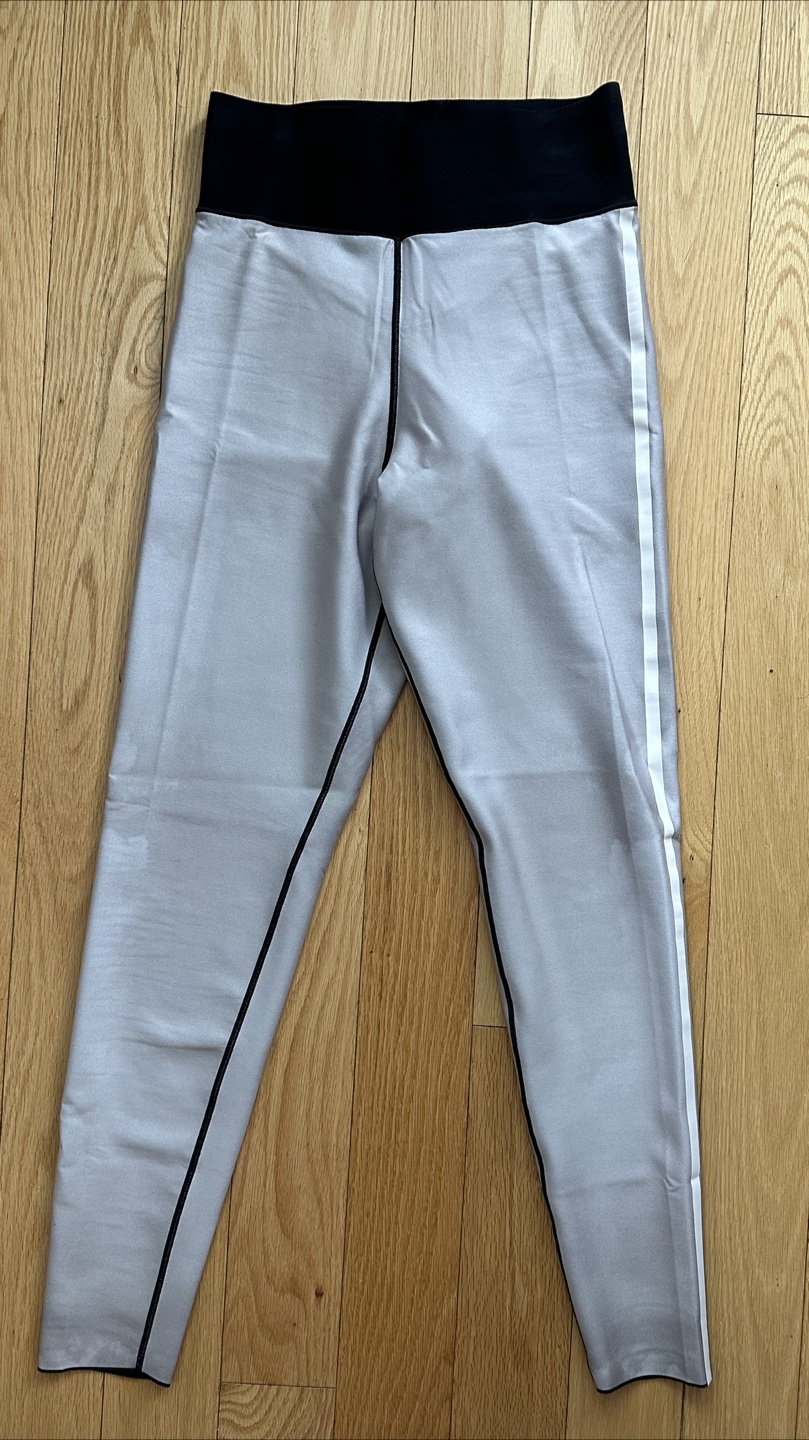 NWT Ultracor Silver Leggings with White Stripe - Small