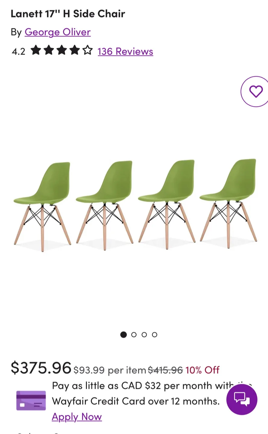 Set of Four Apple Green Chairs image indicator(3)