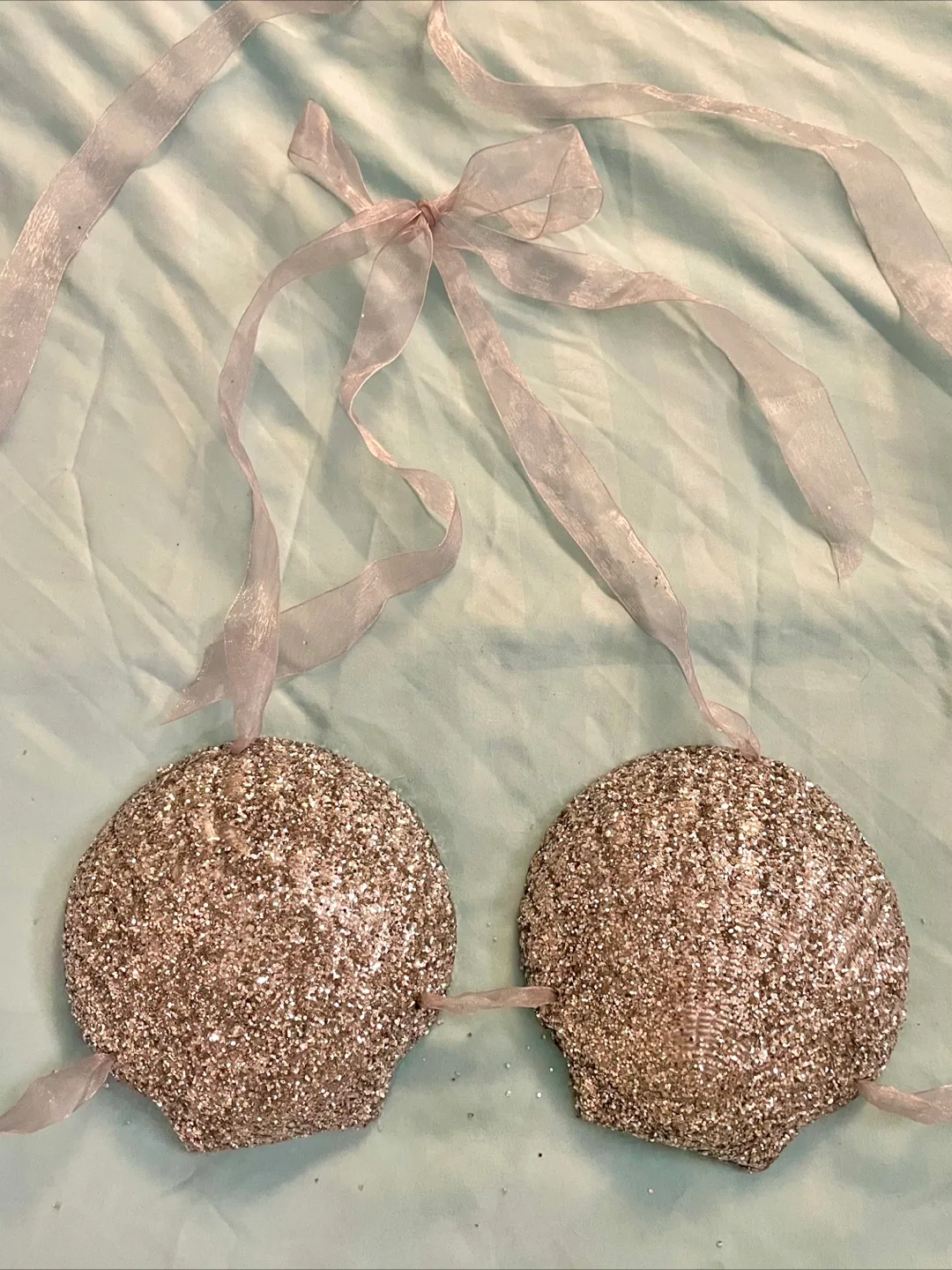 Silver Glitter Seashell Mermaid Bra thumbnail