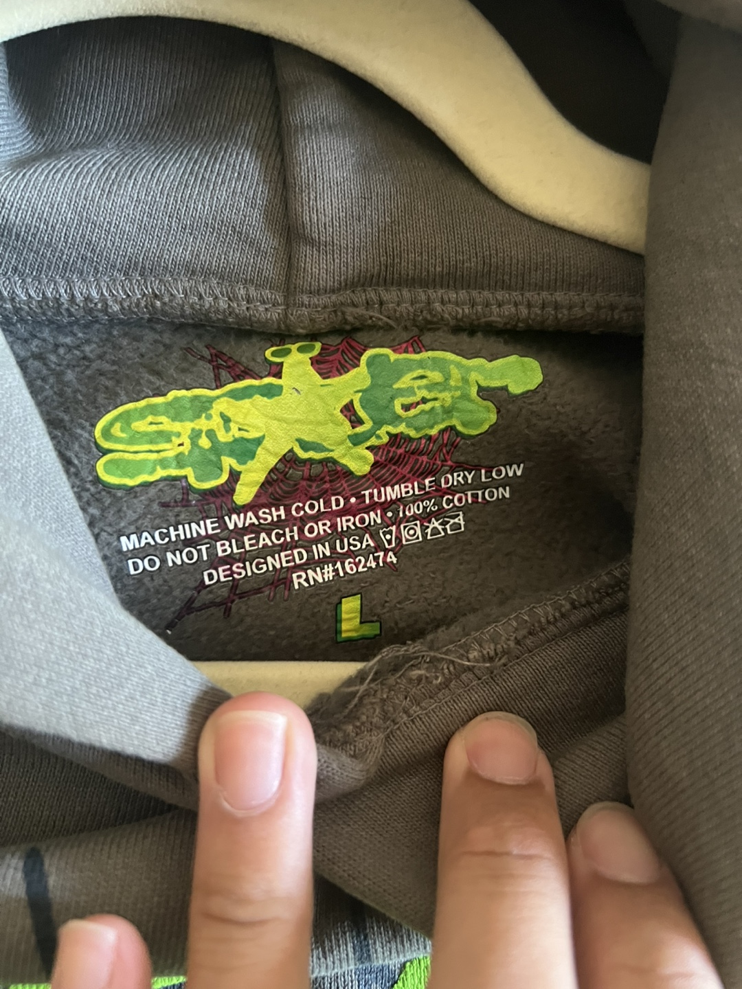 Grey N Green Sp5der Hoodie - photo 5