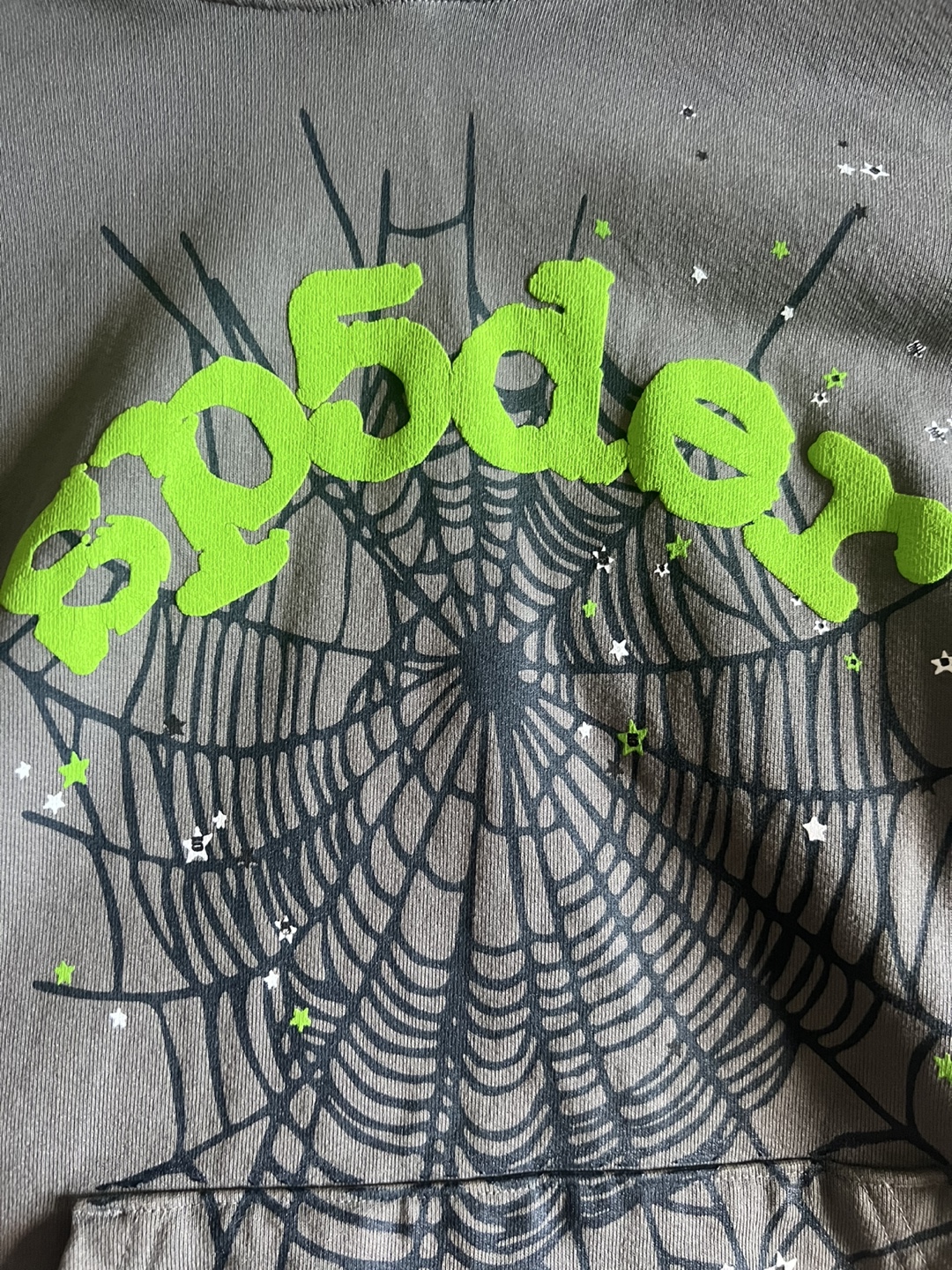 Grey N Green Sp5der Hoodie - photo 2