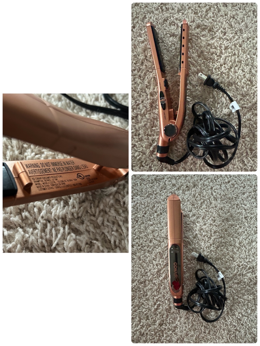 Conair Rose Gold Flat Iron Hair Straightener - photo 4