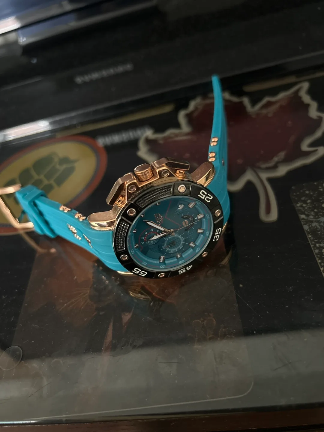 LIGE Men's Chronograph Blue Silicone Sport Watch image indicator(4)