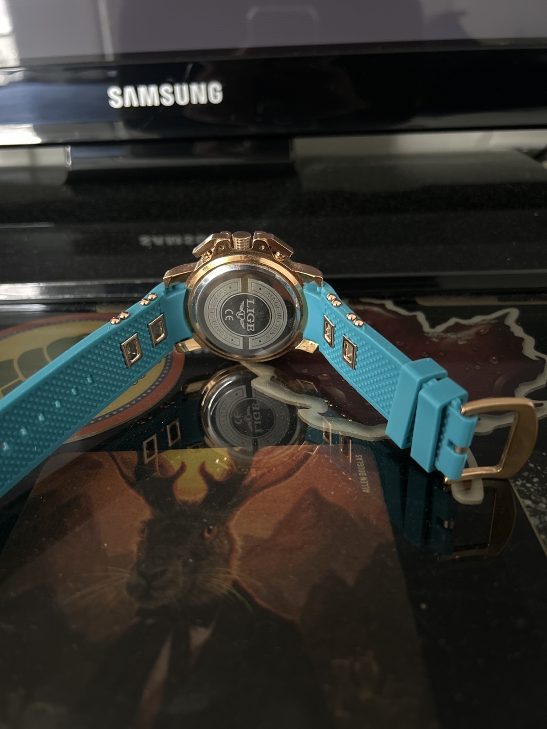 LIGE Men's Chronograph Blue Silicone Sport Watch - photo 3