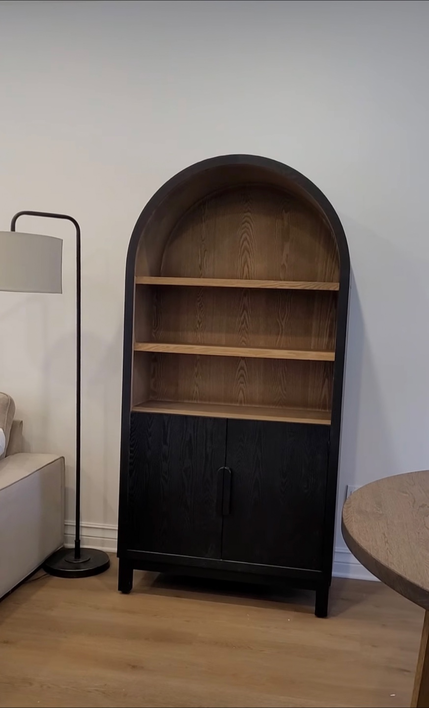 Unique Arch-Top Bookcase with Storage