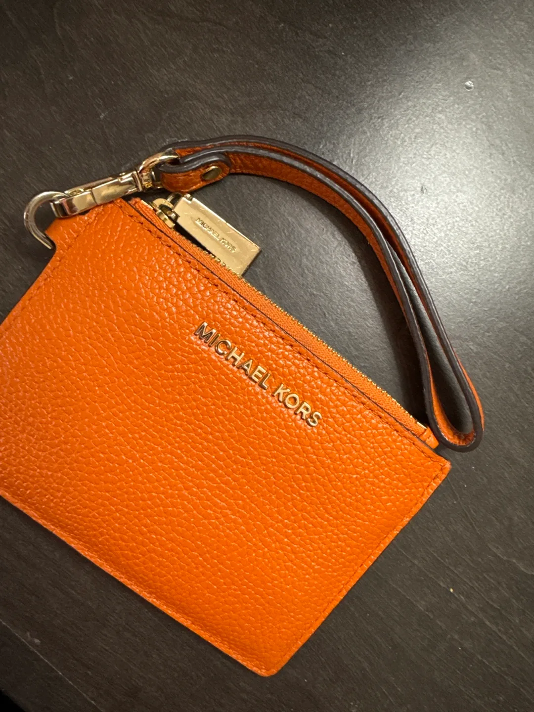 Michael Kors Orange Leather Cardholder thumbnail