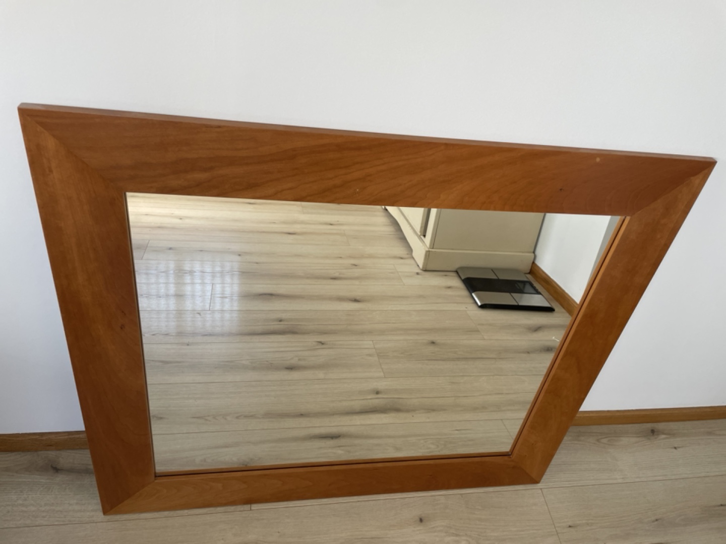 Large Cherry Wood Framed Mirror - photo 4