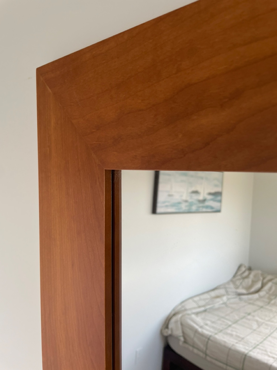 Large Cherry Wood Framed Mirror - photo 5