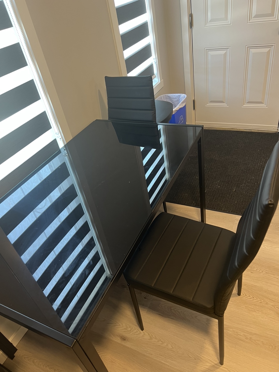 Black Glass Dining Table Set with 4 Chairs - photo 3