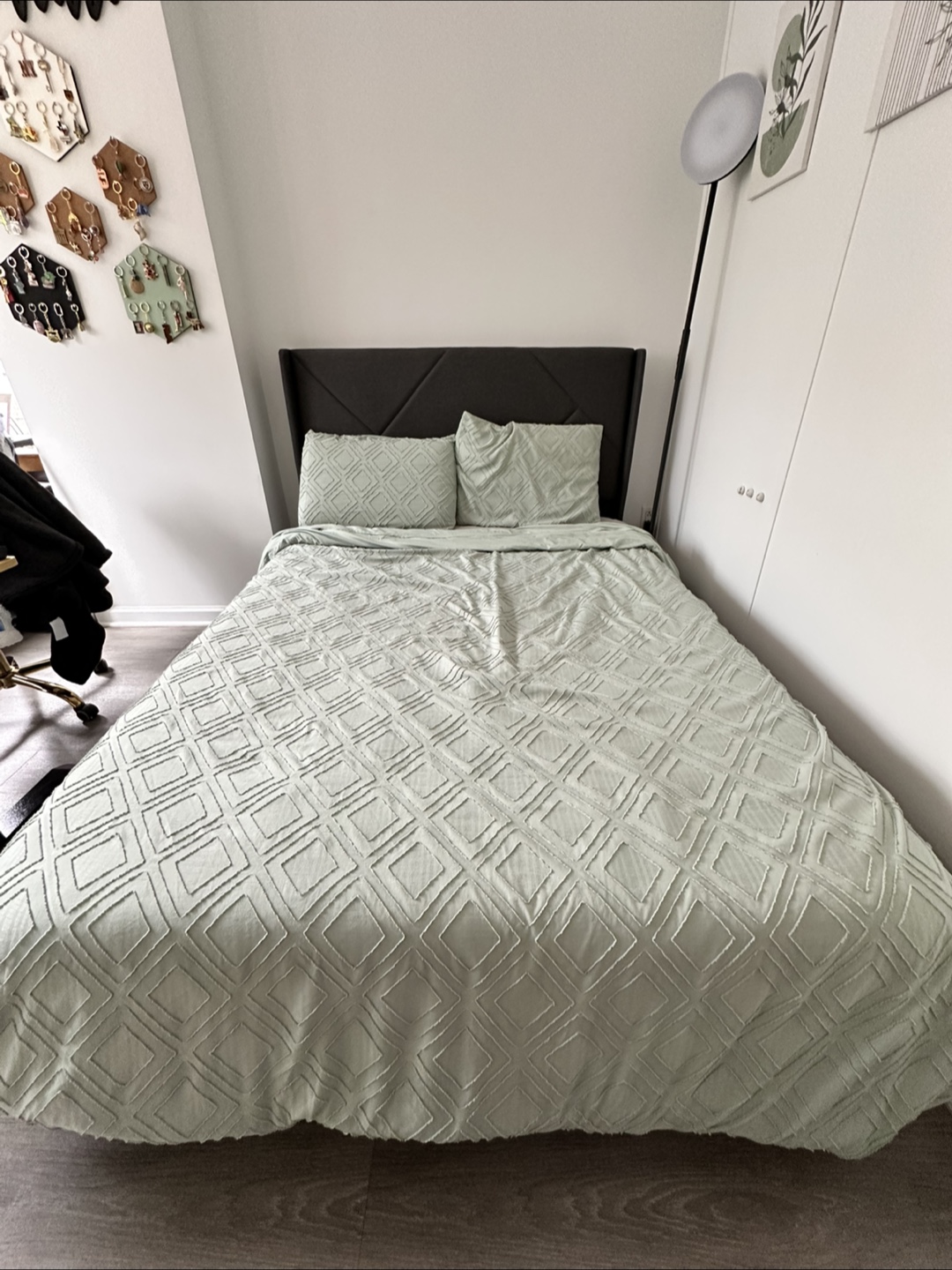 Full Size Bed Frame with Headboard + Mattress