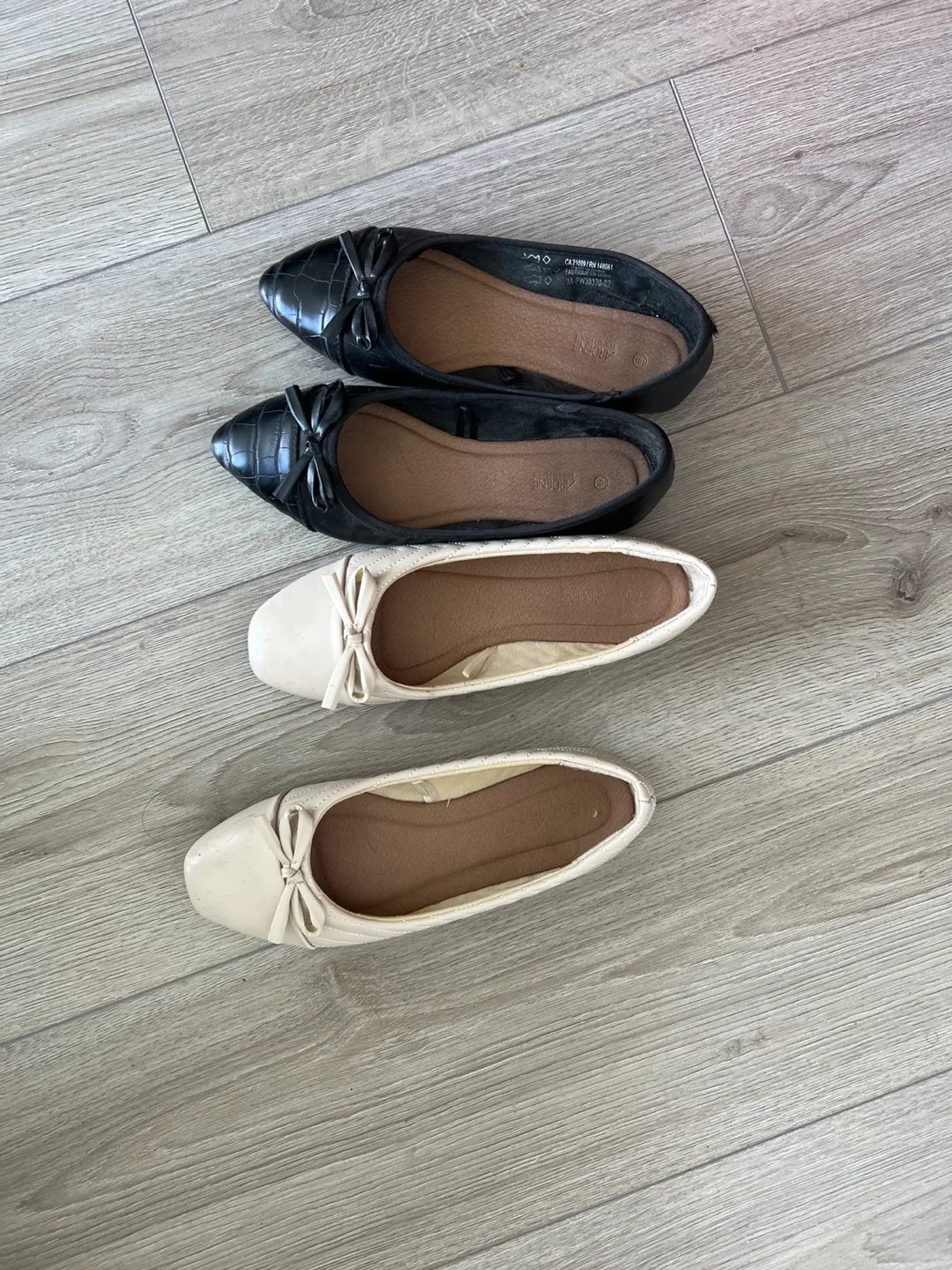 Pair of Women's Flats - Black and Beige thumbnail