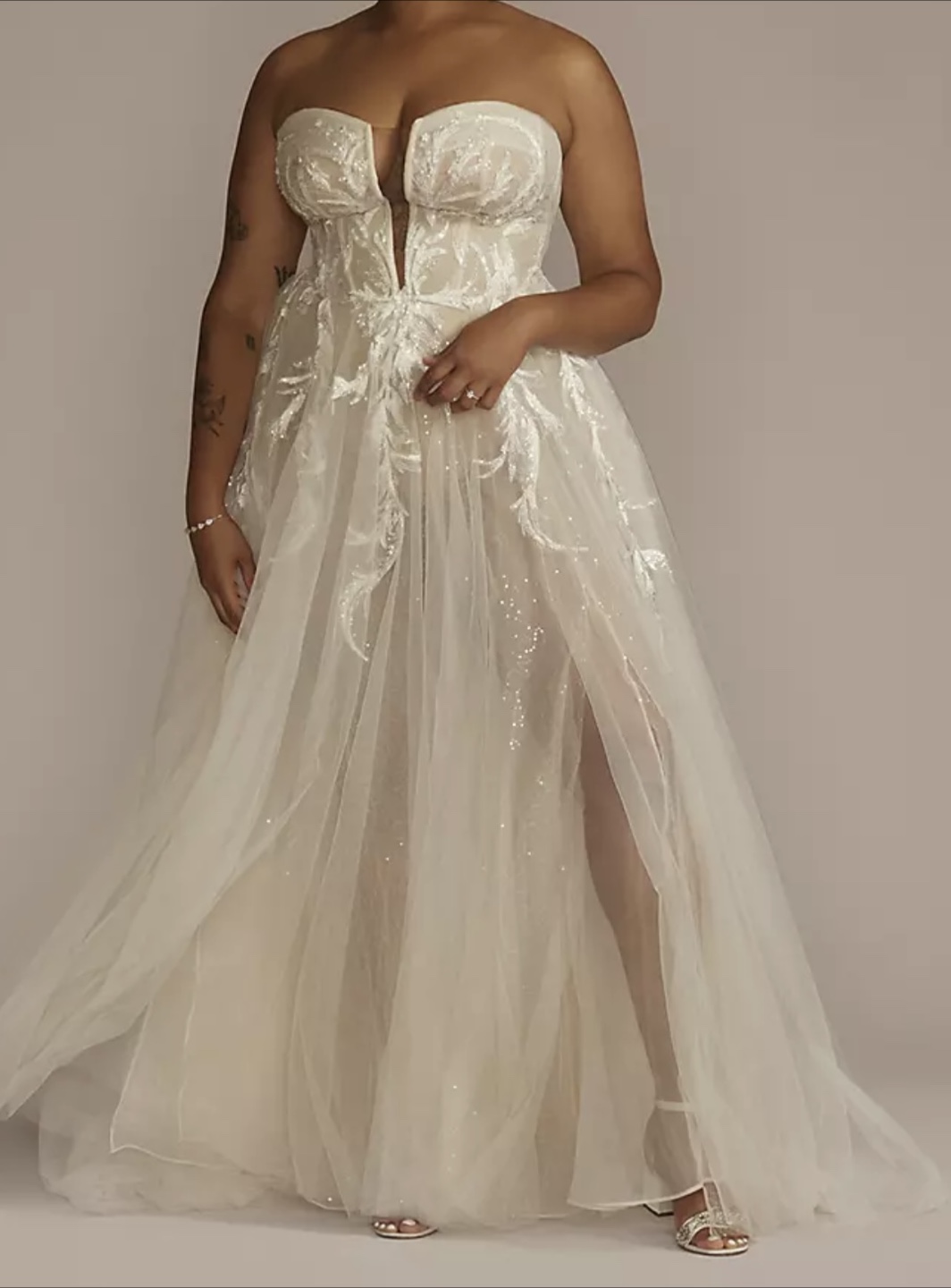 Galina Signature Wedding Dress Size 18W with Veil
