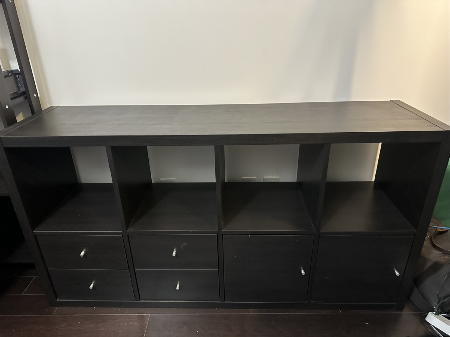 IKEA Kallax 8 Cube Shelving Unit with Drawers - Black-Brown - photo 3