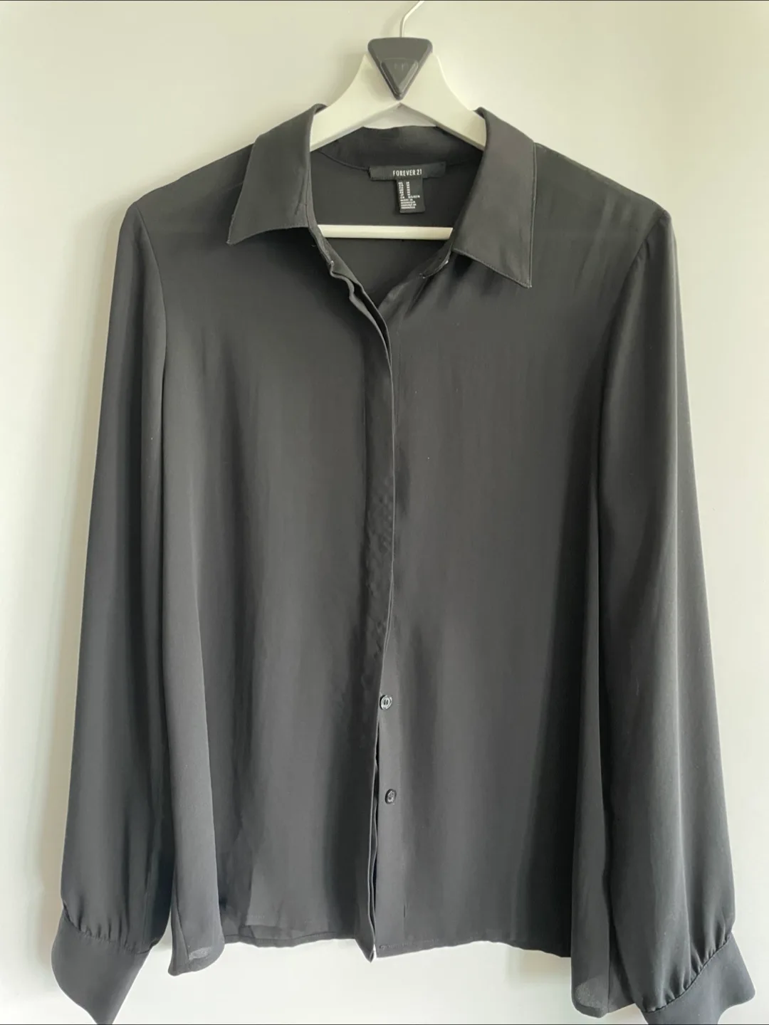 Forever 21 Black chiffon Blouse, Size Medium thumbnail