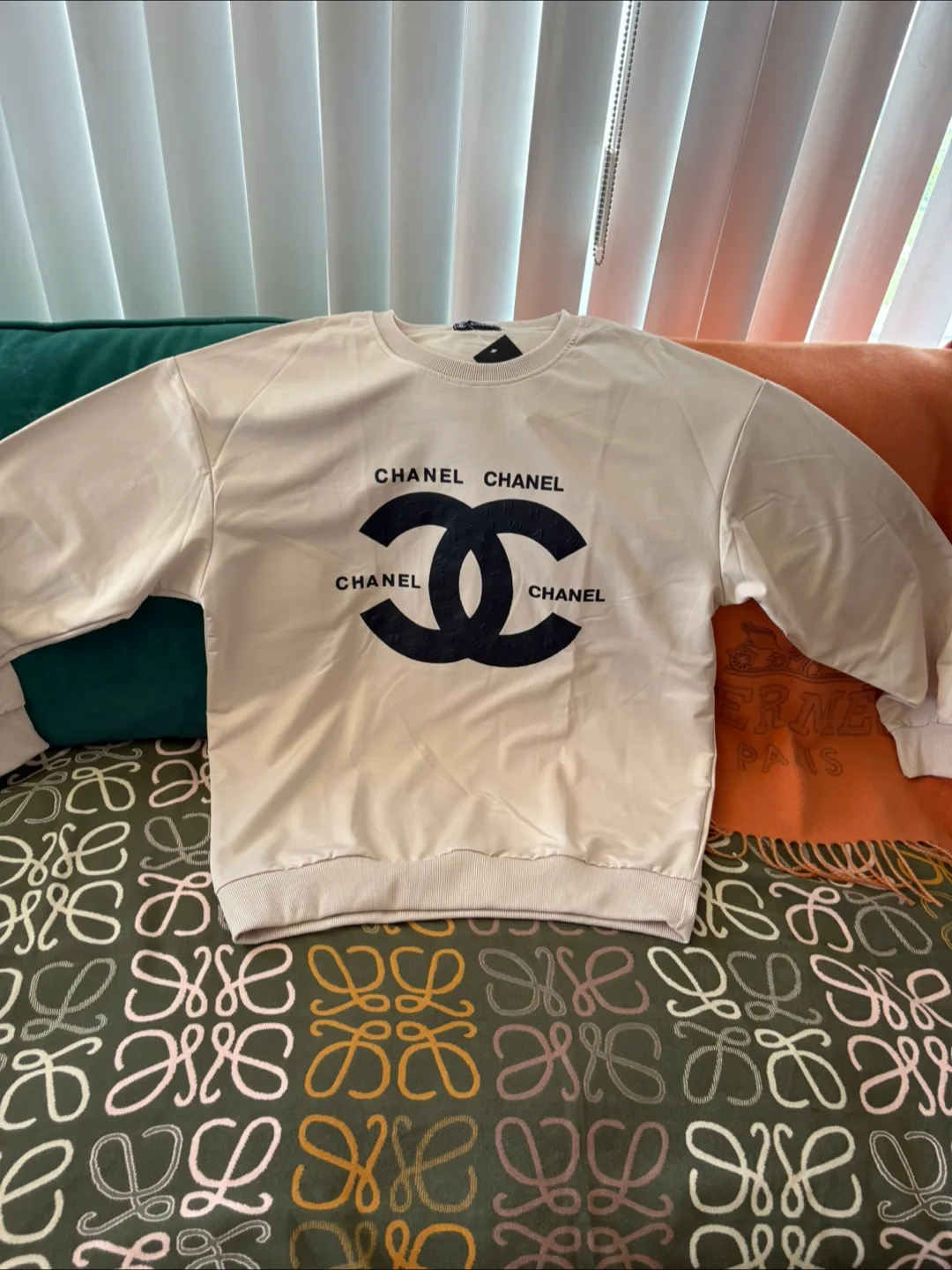 Cream Chanel-inspired Sweatshirt thumbnail