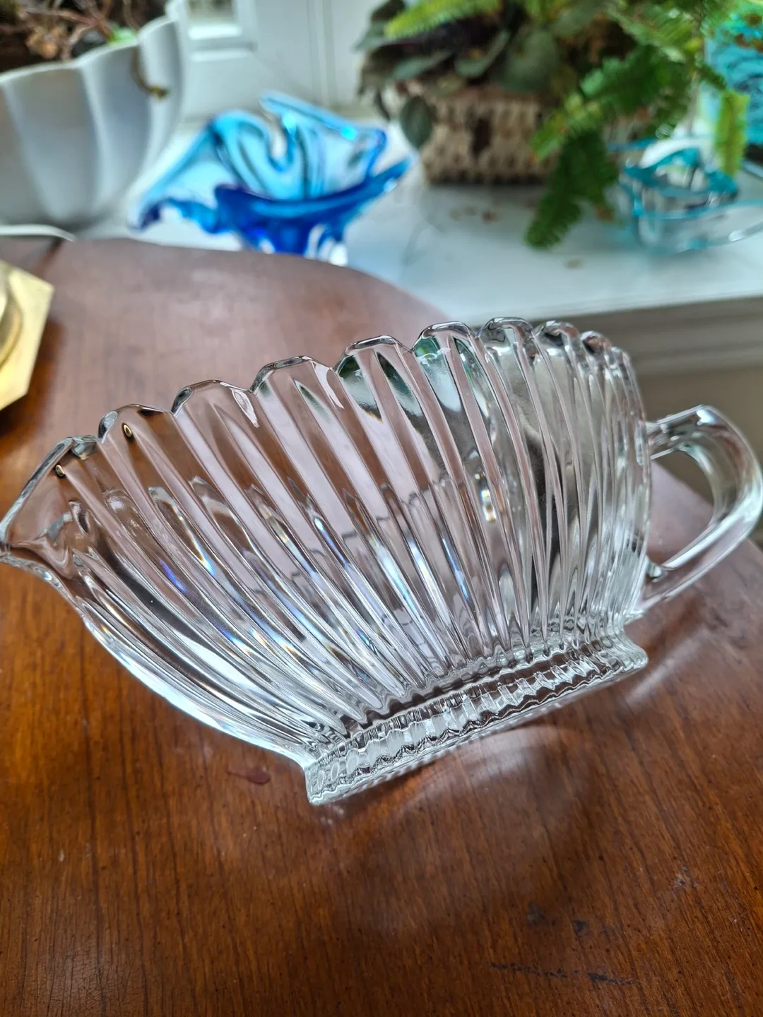 Vintage Mikasa clear glass gravy boat image indicator(3)