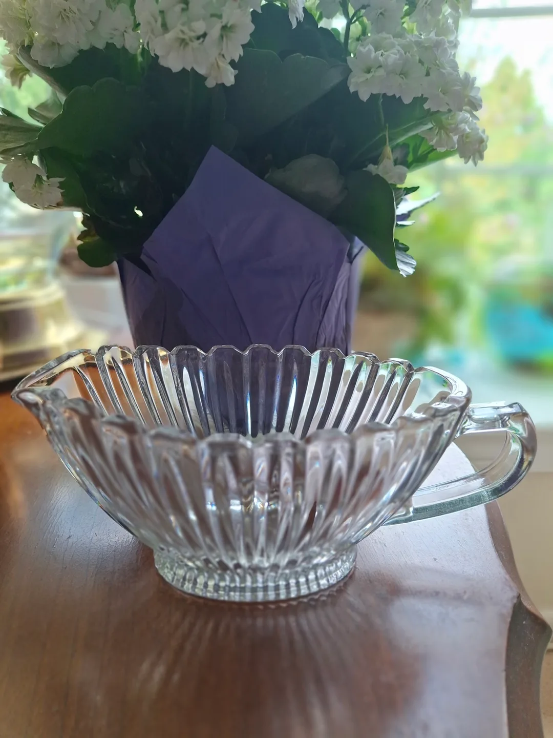 Vintage Mikasa clear glass gravy boat image indicator(5)