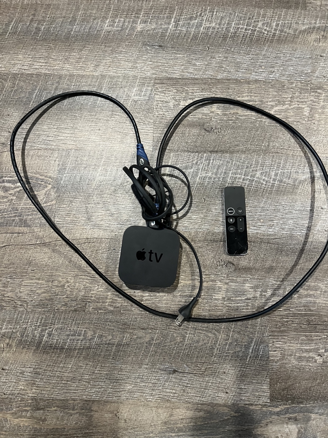 Apple TV Streaming Device with Remote and Cables