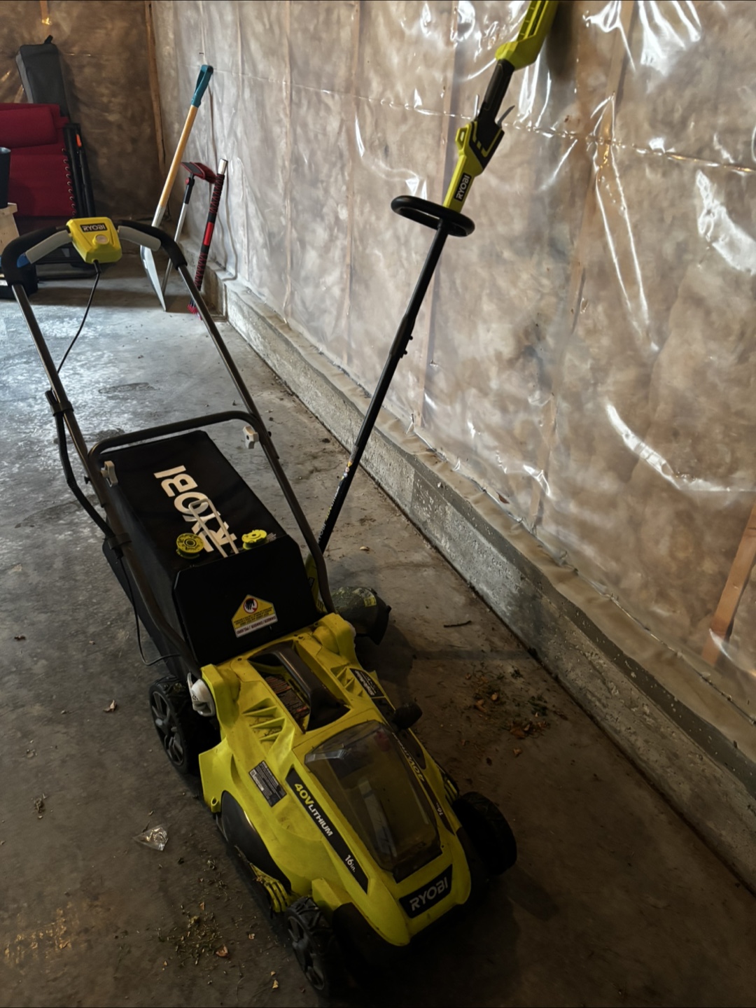 RYOBI 40V cordless mower and string trimmer