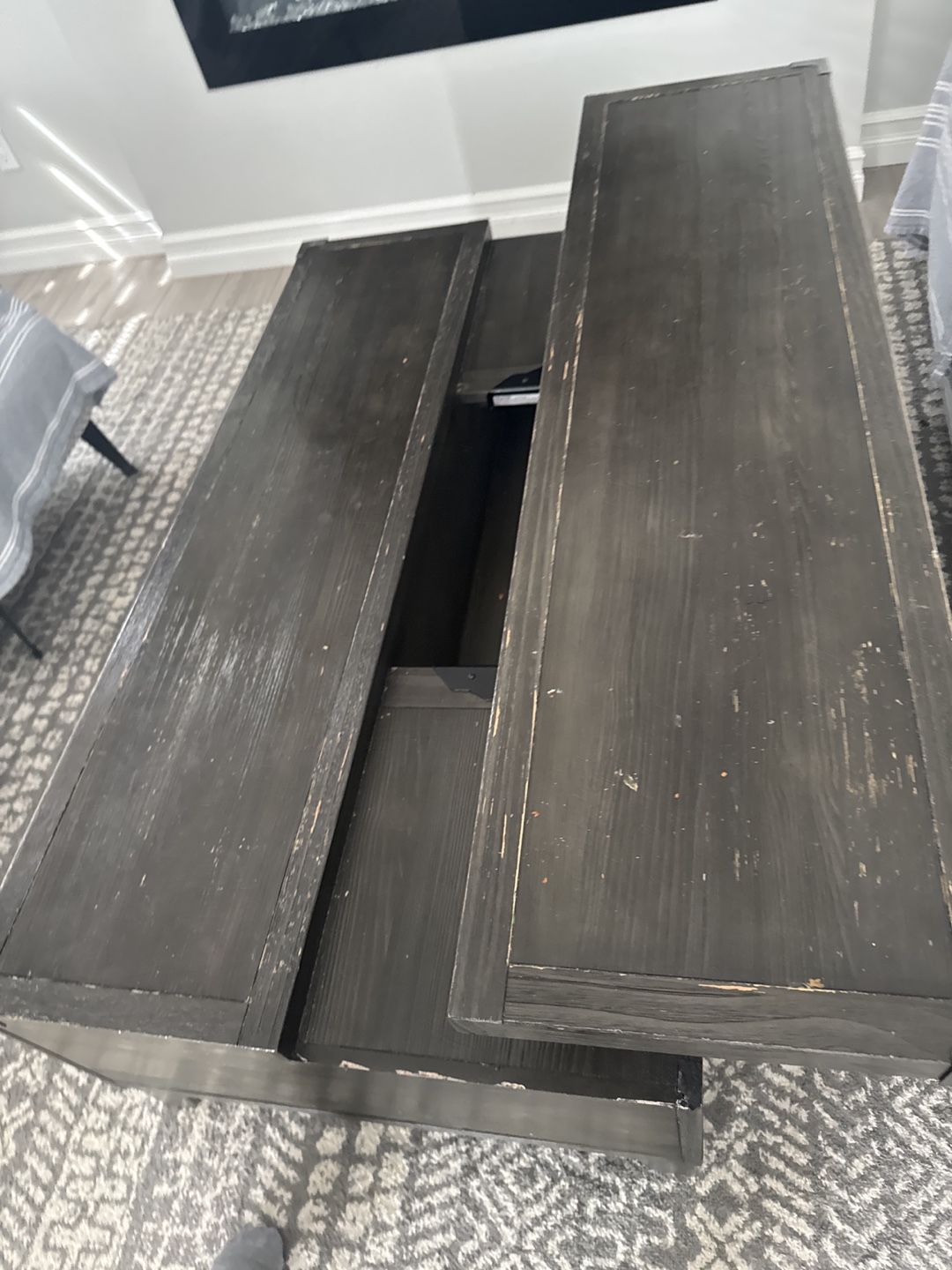 Dark Grey Wood Coffee Table with Storage - photo 3