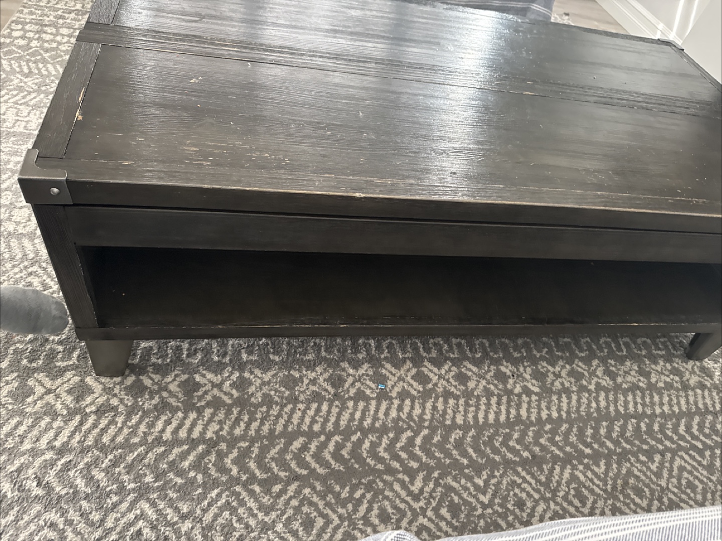 Dark Grey Wood Coffee Table with Storage - photo 4
