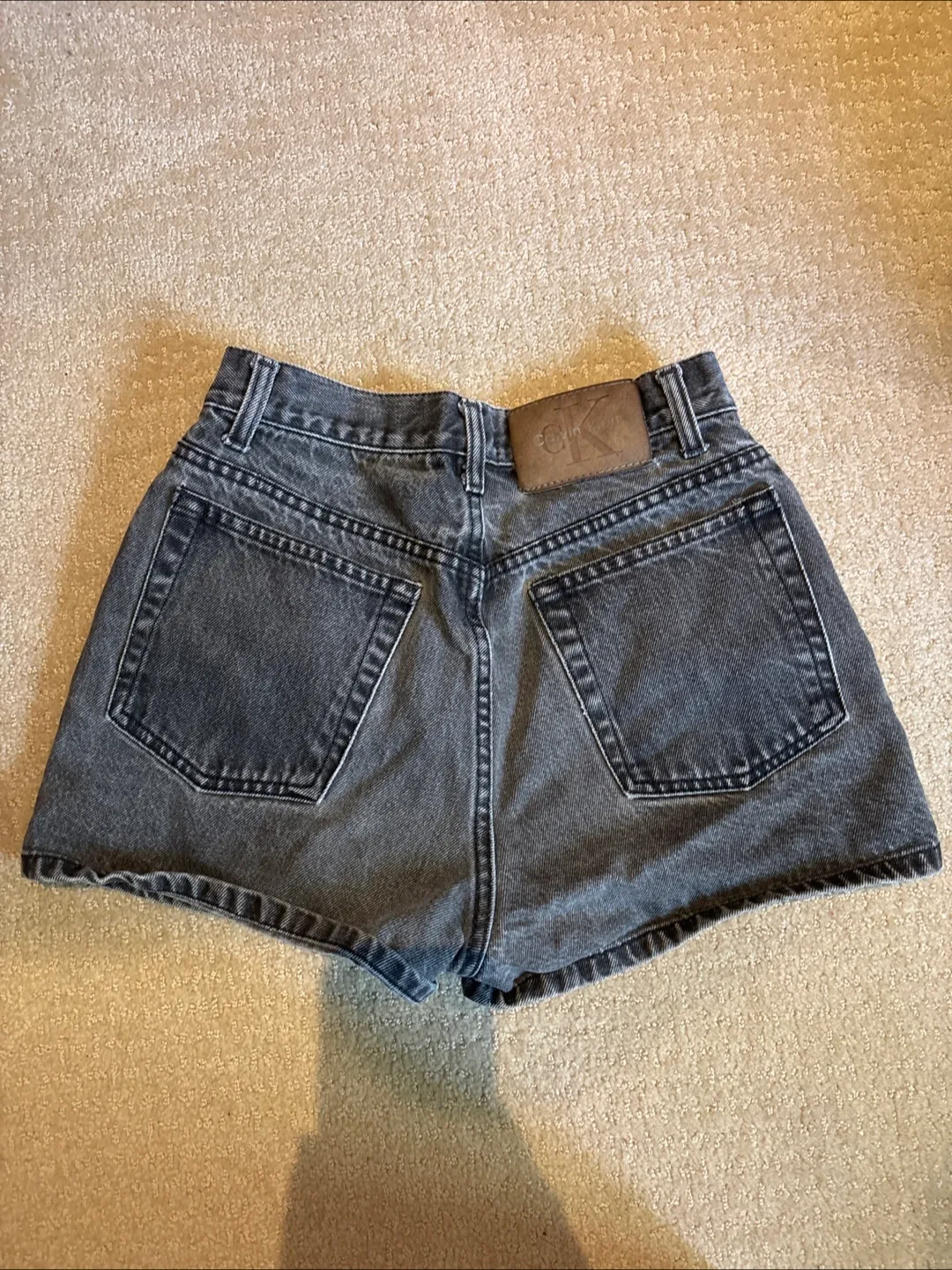 Vintage Calvin Klein Jeans Dark Grey Denim Shorts - Size 4 thumbnail
