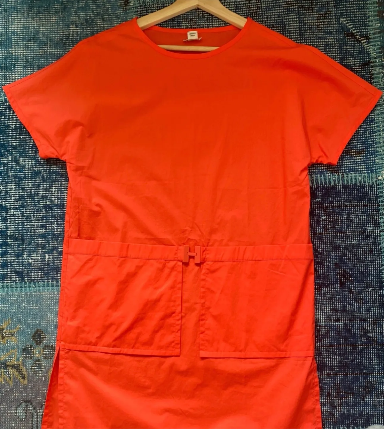 Hermès Paris Orange Cotton Tunic Dress thumbnail