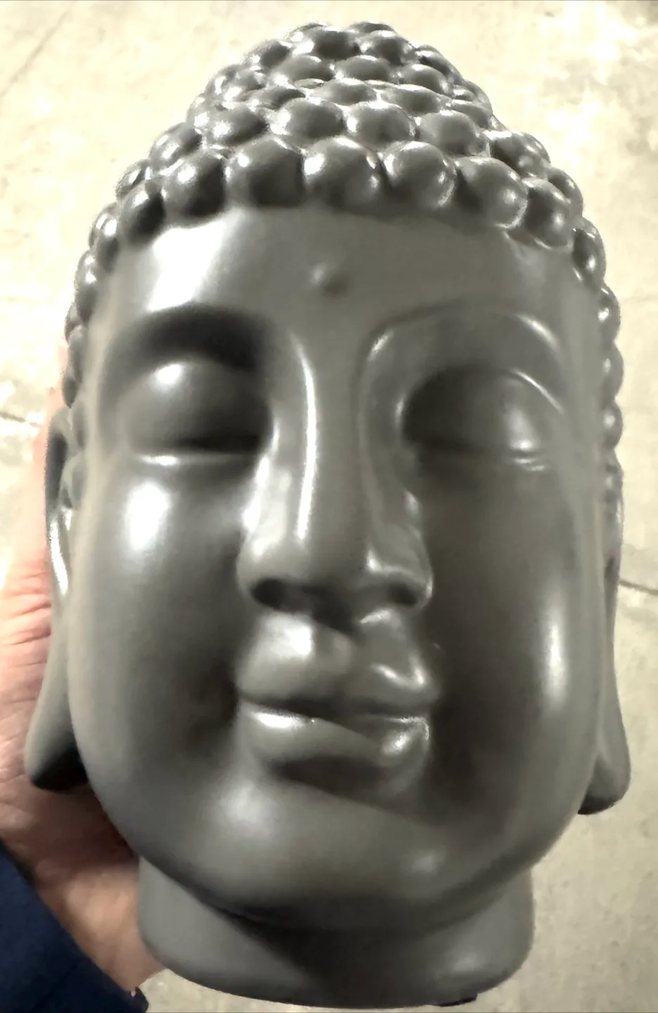 Grey Buddha Head Statue thumbnail